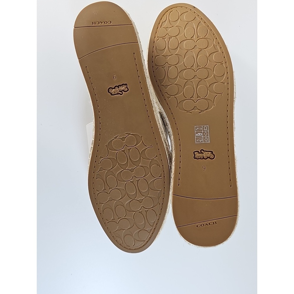 Coach Corey Leather Slip on Espadrilles Slides in‎ Chalk Women's Size US 9B - Picture 9 of 11